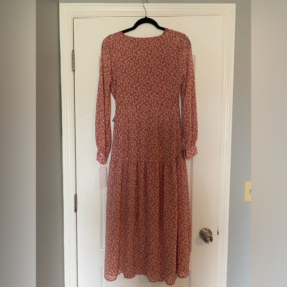 Mauve floral wrap dress - Picture 3 of 9